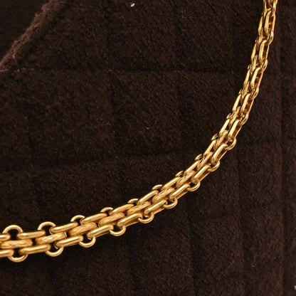 Chanel 1994-1996 Brown Tweed Chain Shoulder Tote Bag