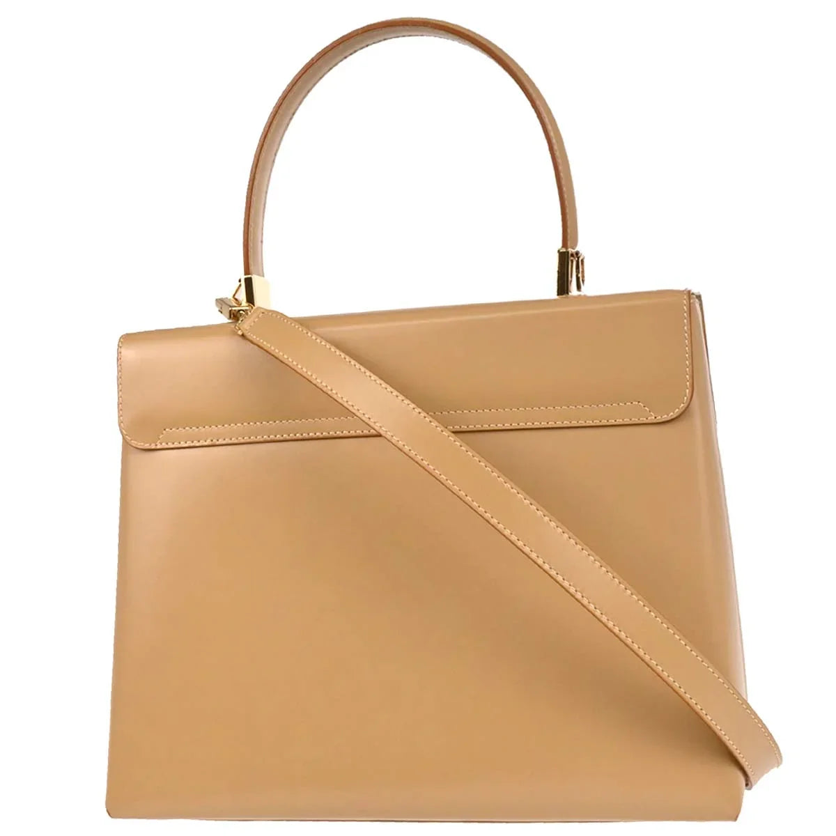 Salvatore Ferragamo Beige Leather Gancini 2way Shoulder Handbag