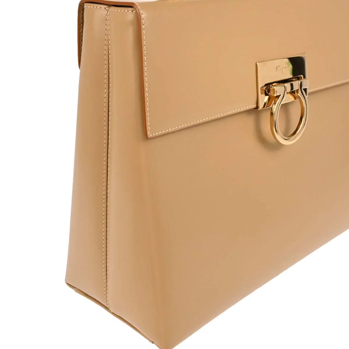 Salvatore Ferragamo Beige Leather Gancini 2way Shoulder Handbag