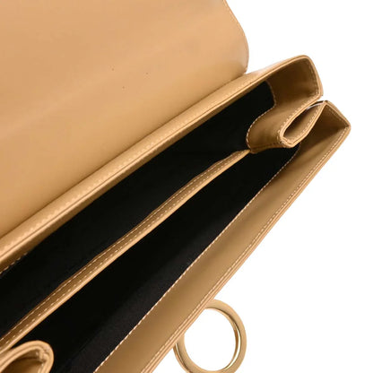 Salvatore Ferragamo Beige Leather Gancini 2way Shoulder Handbag