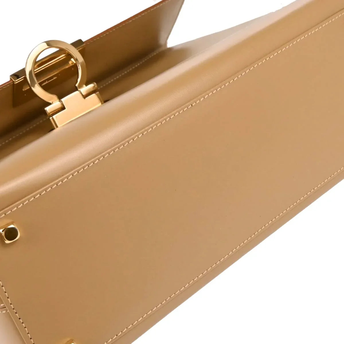 Salvatore Ferragamo Beige Leather Gancini 2way Shoulder Handbag