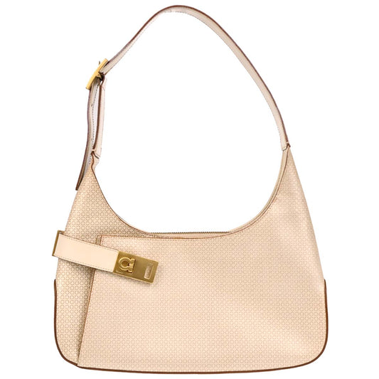 Salvatore Ferragamo Beige Leather Handbag