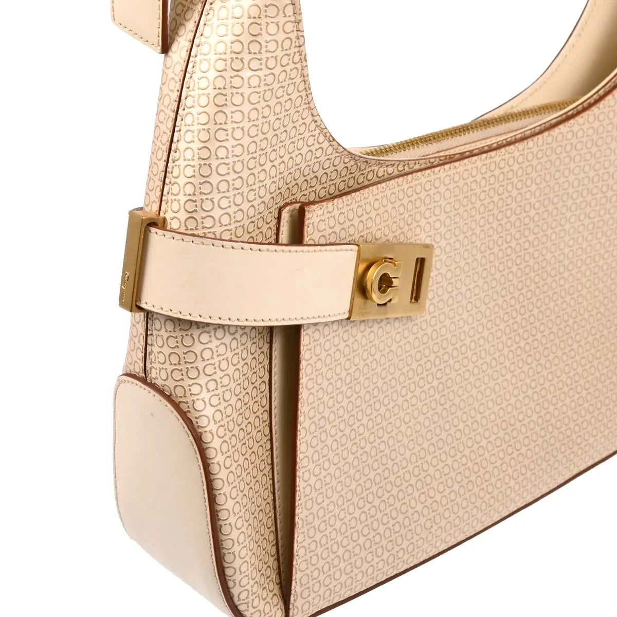 Salvatore Ferragamo Beige Leather Handbag