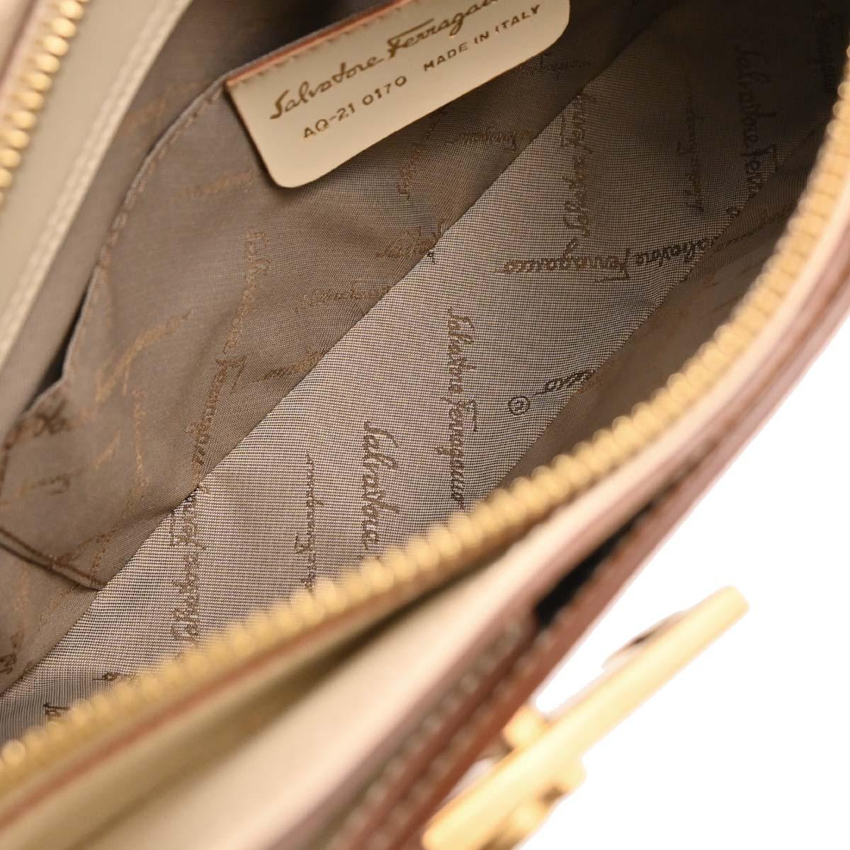 Salvatore Ferragamo Beige Leather Handbag