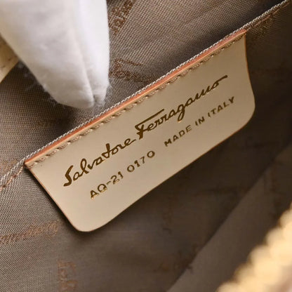Salvatore Ferragamo Beige Leather Handbag
