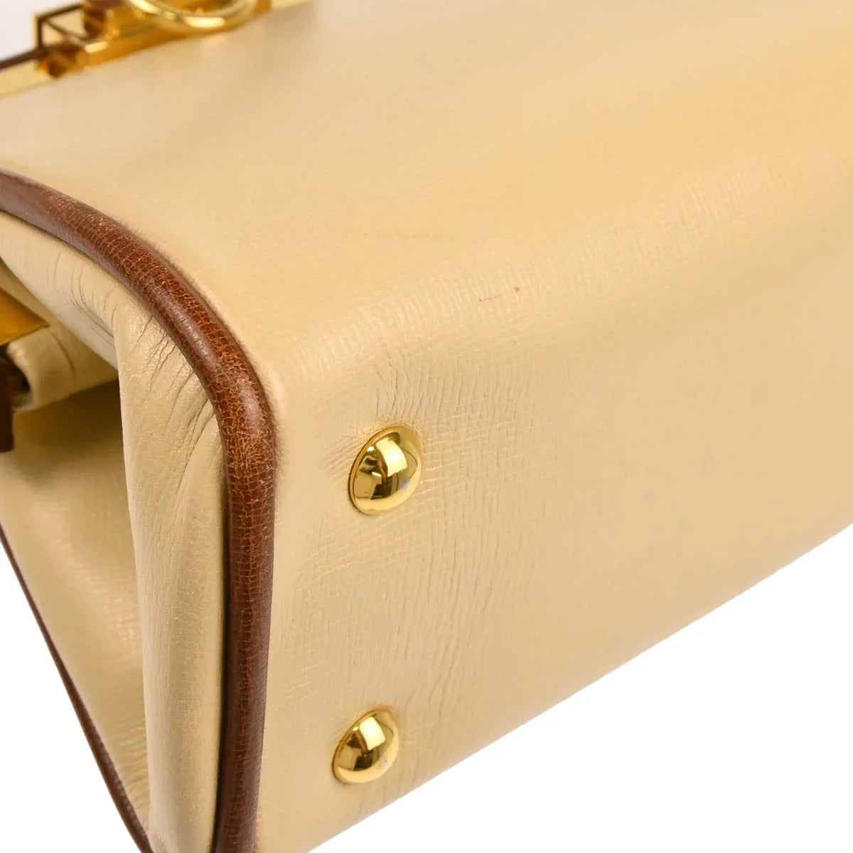Christian Dior Beige Leather 2way Shoulder Handbag