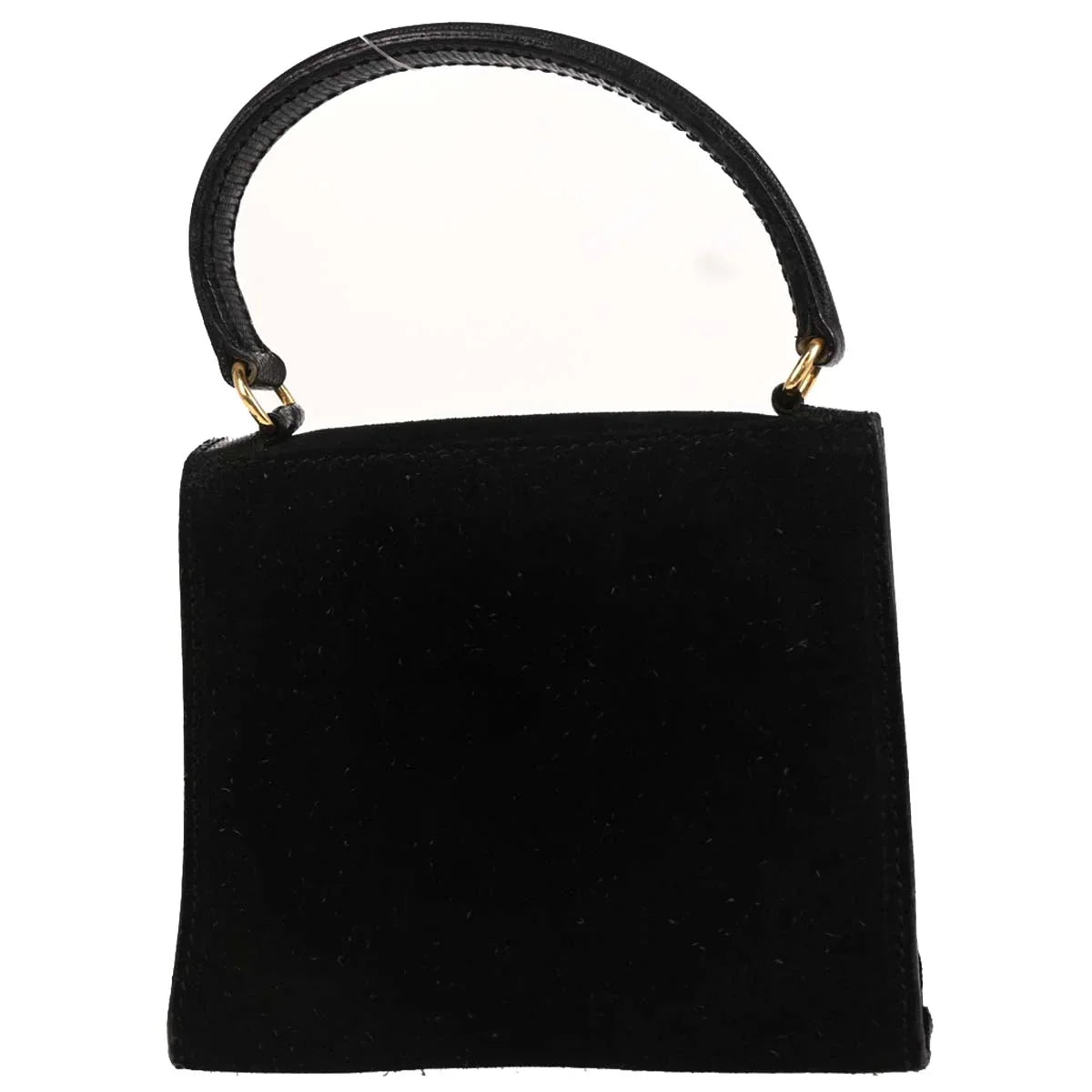 Celine Black Suede Embossed Leather Handbag