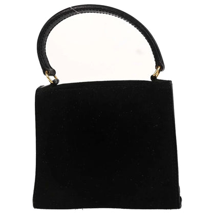 Celine Black Suede Embossed Leather Handbag