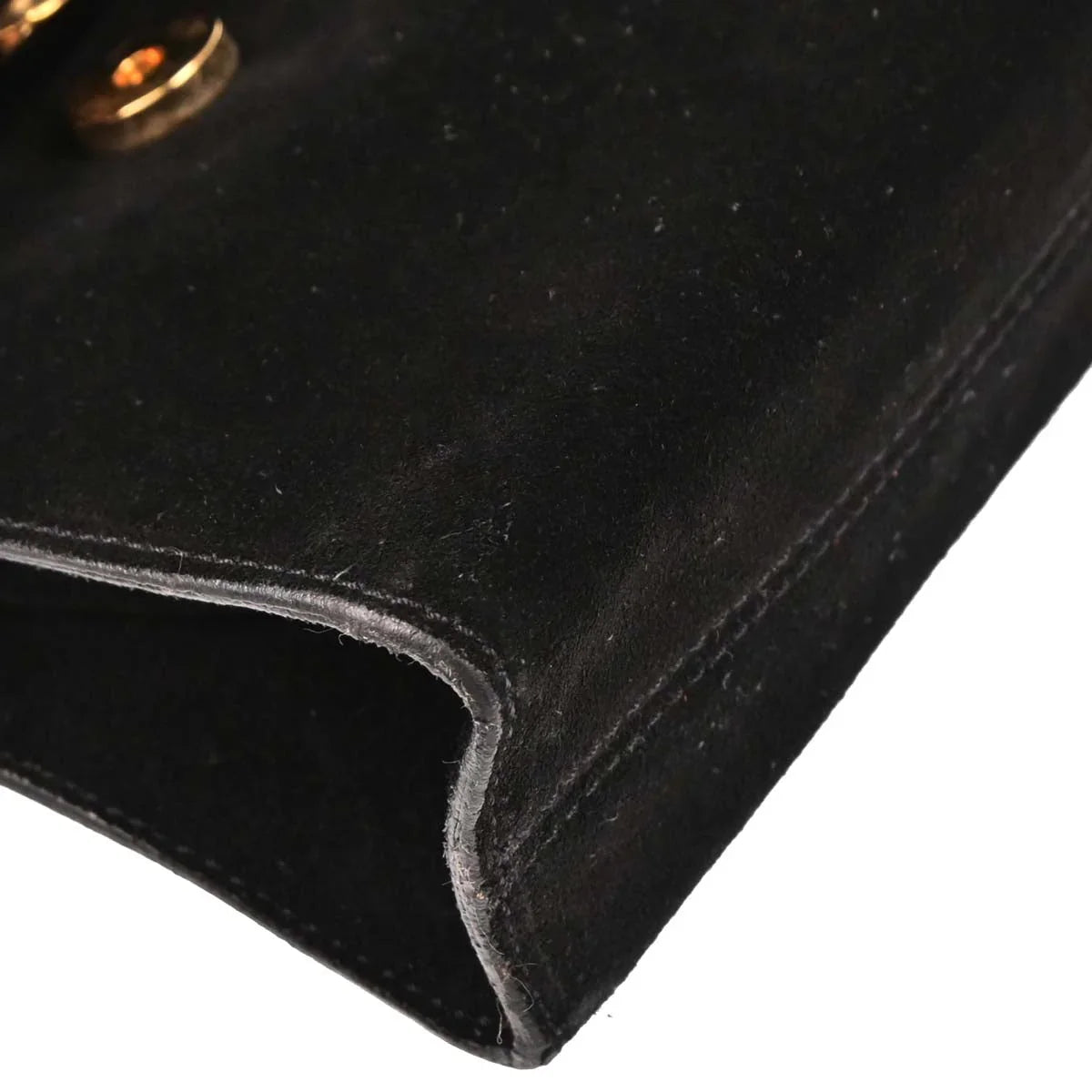 Celine Black Suede Embossed Leather Handbag