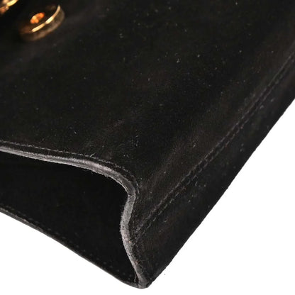 Celine Black Suede Embossed Leather Handbag