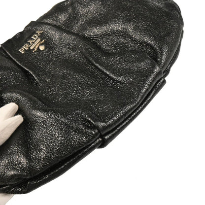 Prada Metallic Black Leather Hobo Handbag