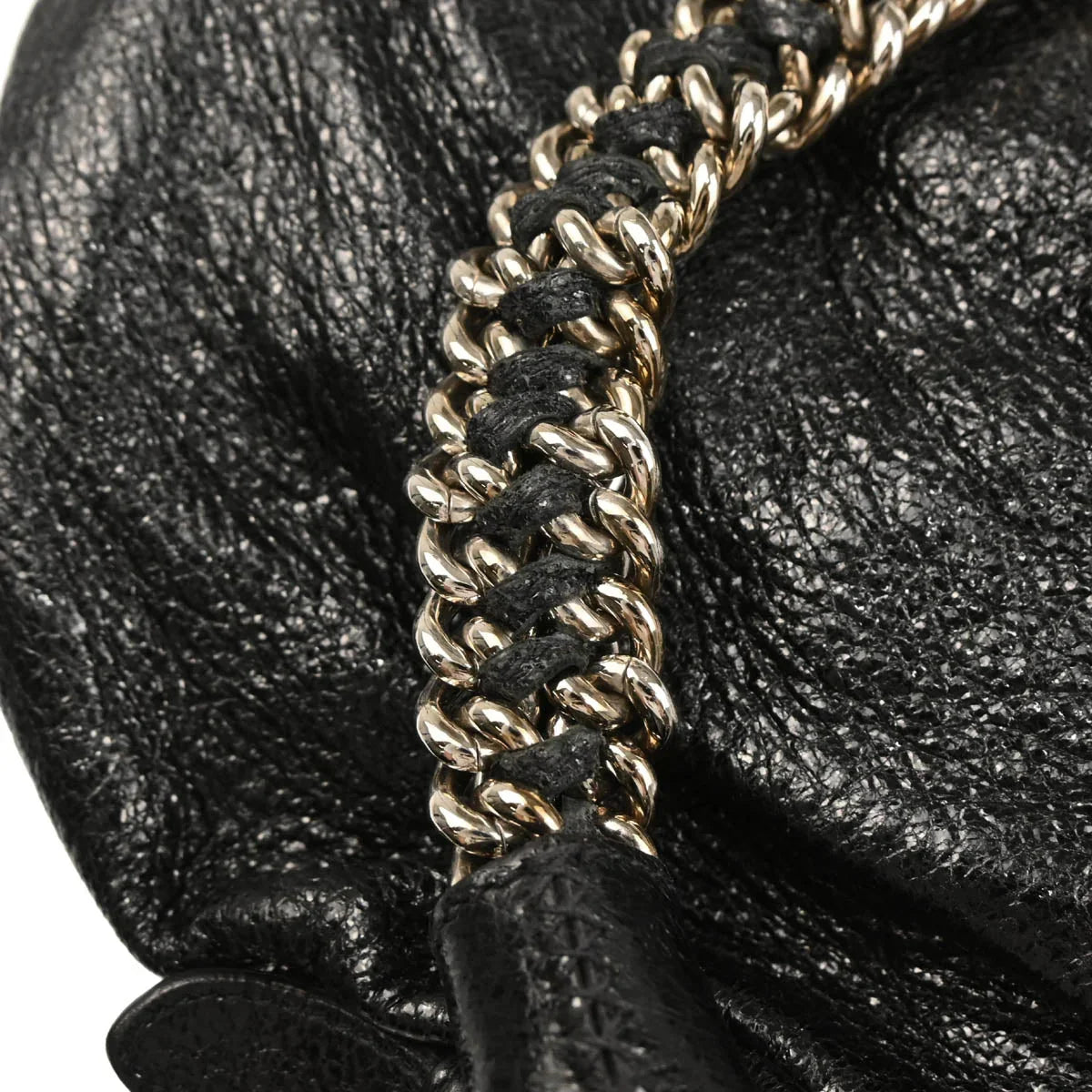Prada Metallic Black Leather Hobo Handbag