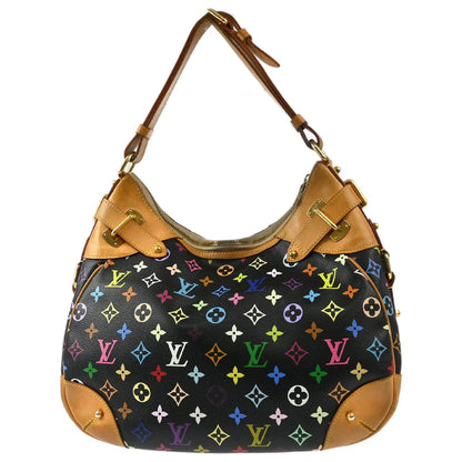 Louis Vuitton 2009 Black Monogram Multicolor Greta Shoulder Bag M40196