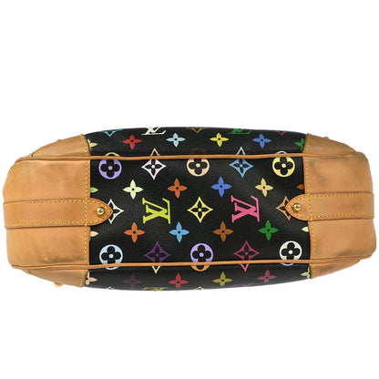 Louis Vuitton 2009 Black Monogram Multicolor Greta Shoulder Bag M40196