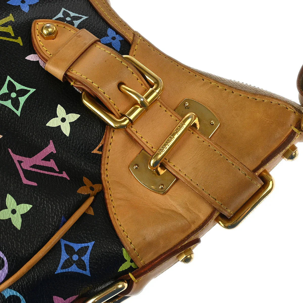 Louis Vuitton 2009 Black Monogram Multicolor Greta Shoulder Bag M40196