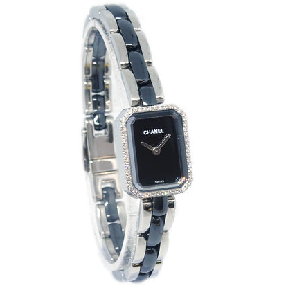 Chanel Premiere H2163 Quartz Watch Ceramic SS Diamond