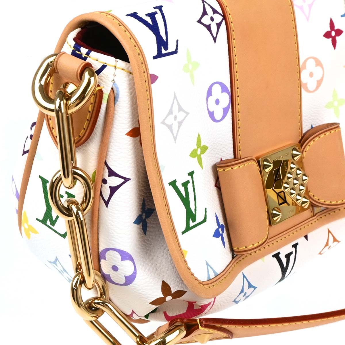 Louis Vuitton 2010 White Monogram Multicolor Patty Chain Handbag M40305