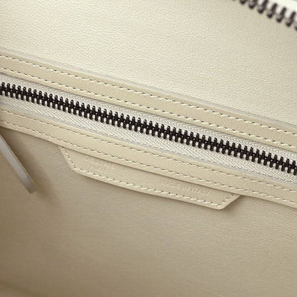 Celine White Leather Micro Luggage Tote Bag