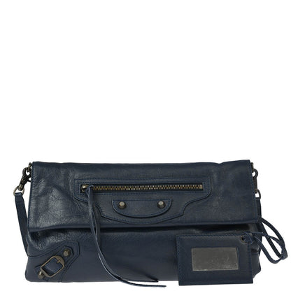 Balenciaga Navy Classic Envelope 2way Shoulder Clutch