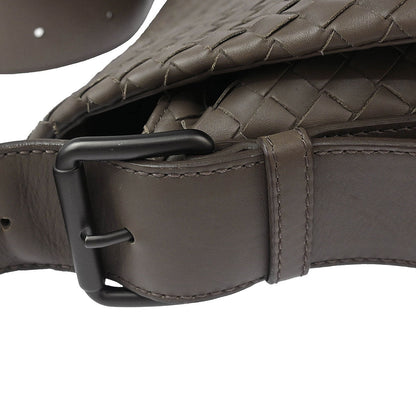 Bottega Veneta Gray Intrecciato Messenger Bag