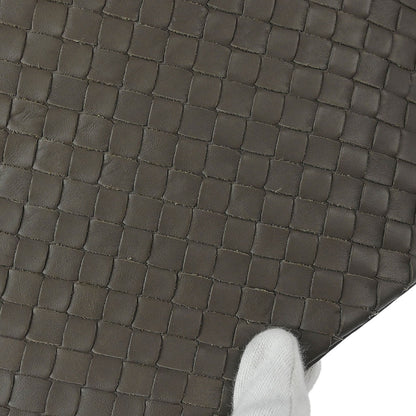 Bottega Veneta Gray Intrecciato Messenger Bag