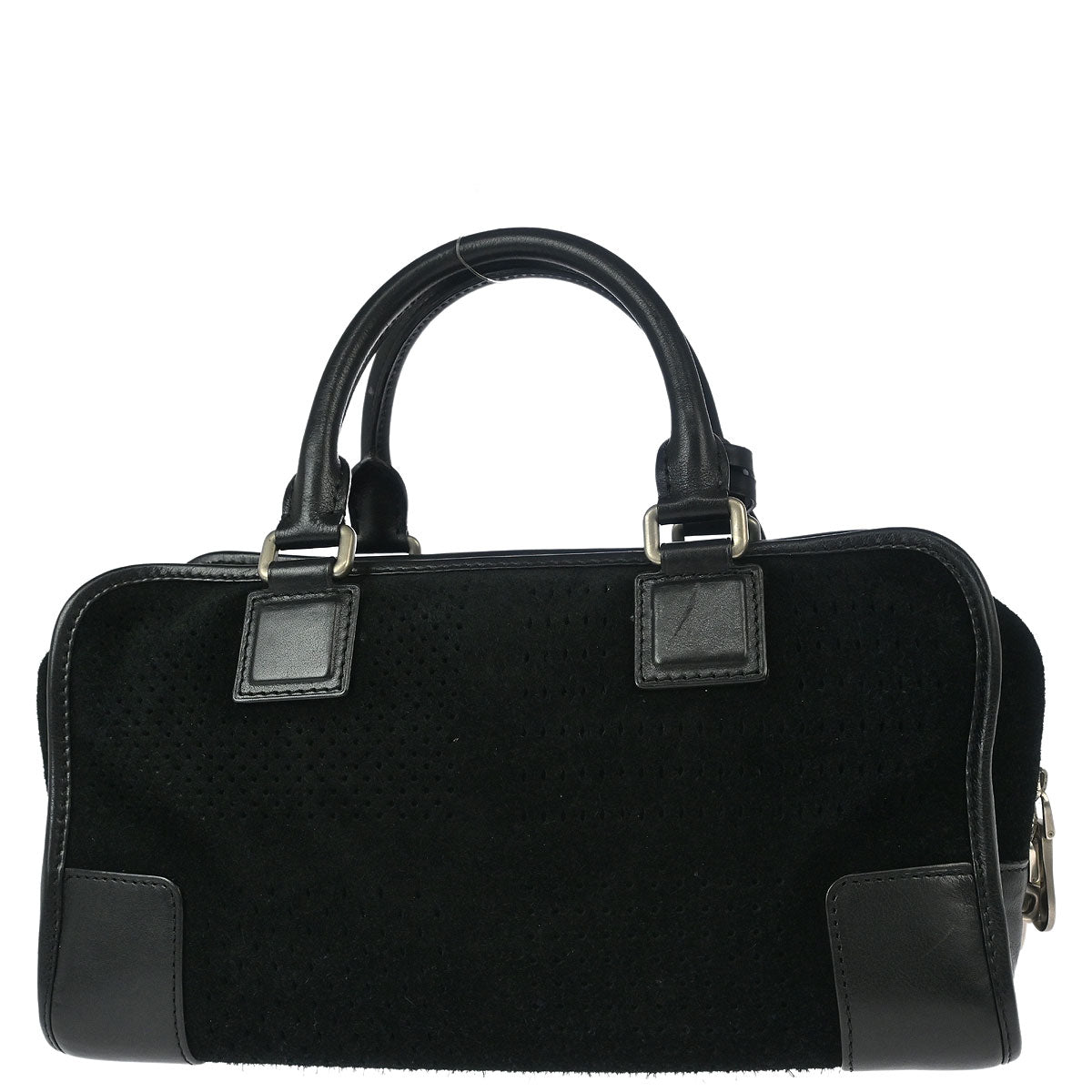 Loewe 2014 Black Perforated Suede Amazona 28 Handbag