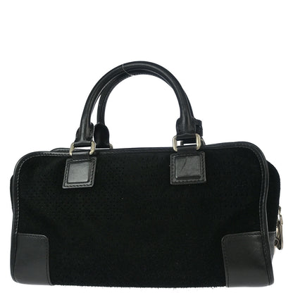 Loewe 2014 Black Perforated Suede Amazona 28 Handbag