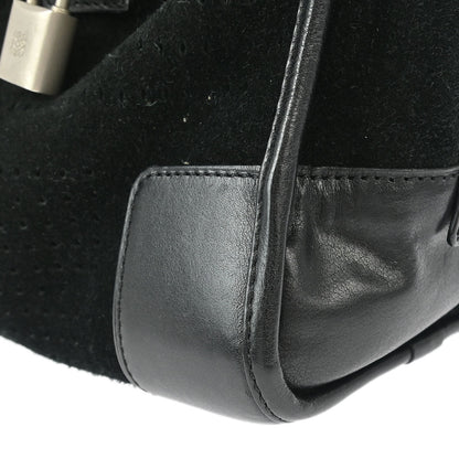 Loewe 2014 Black Perforated Suede Amazona 28 Handbag