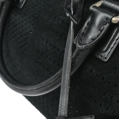 Loewe 2014 Black Perforated Suede Amazona 28 Handbag