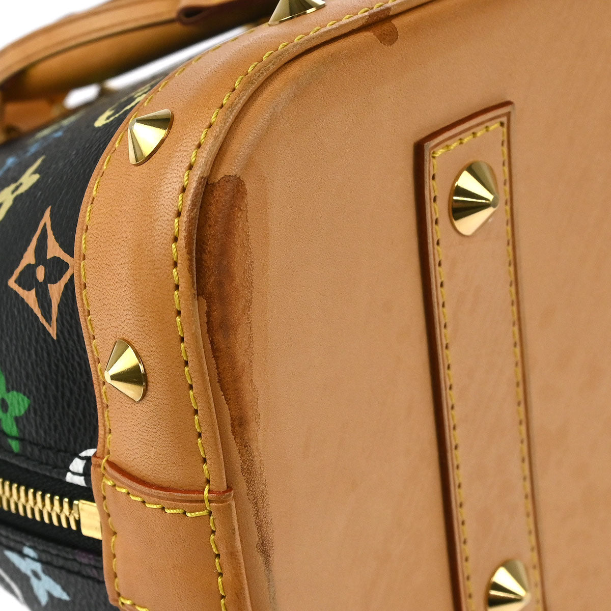 Louis Vuitton 2014 Black Monogram Multicolor Alma PM Handbag M40444