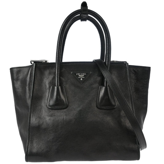 Prada Black Calfskin 2way Shoulder Tote Bag