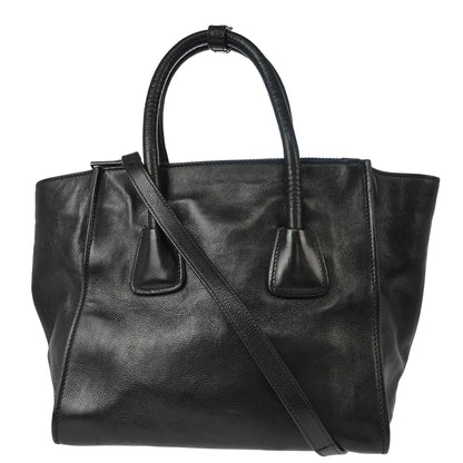 Prada Black Calfskin 2way Shoulder Tote Bag