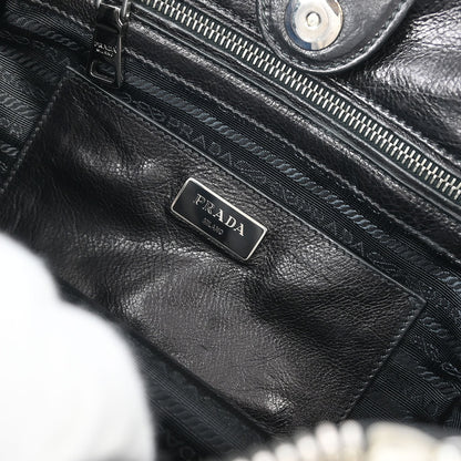 Prada Black Calfskin 2way Shoulder Tote Bag
