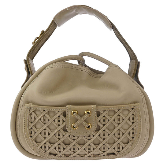 Christian Dior Beige Lattice Shoulder Bag