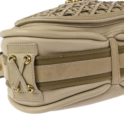 Christian Dior Beige Lattice Shoulder Bag