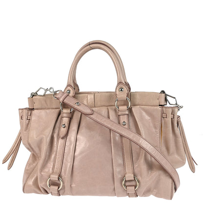 Miu Miu Light Pink Calfskin 2way Shoulder Tote Bag