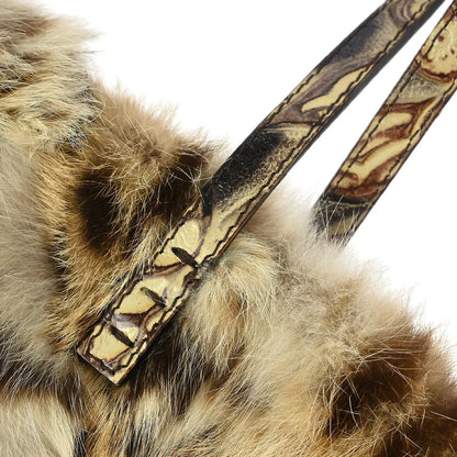 Fendi * Beige Lynx Fur Tote Handbag