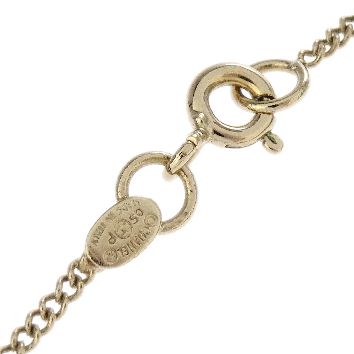 Chanel Heart Chain Pendant Necklace Gold 05P