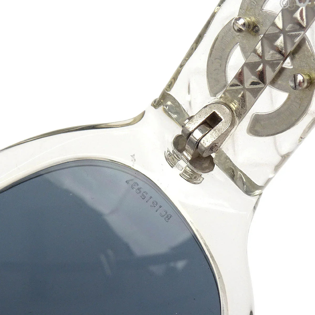 Chanel Sunglasses Eyewear Black Clear Small Good