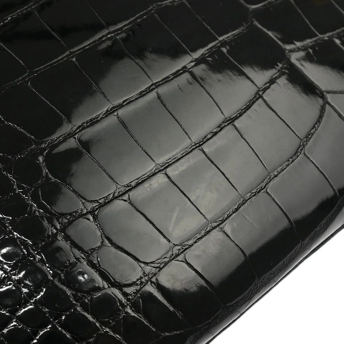 Hermes * Black Alligator Kelly 28 Sellier 2way Shoulder Handbag