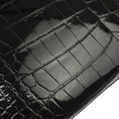 Hermes * Black Alligator Kelly 28 Sellier 2way Shoulder Handbag