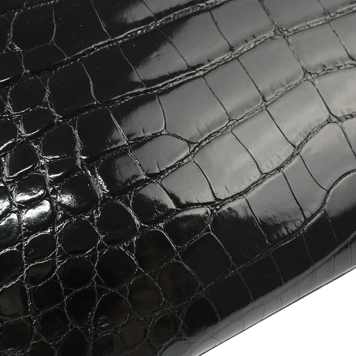 Hermes * Black Alligator Kelly 28 Sellier 2way Shoulder Handbag