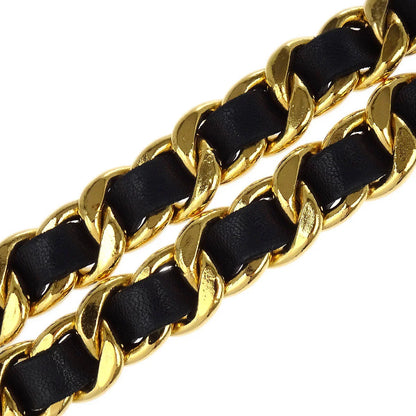Chanel Chain Belt Medallion Gold Black Small Good
