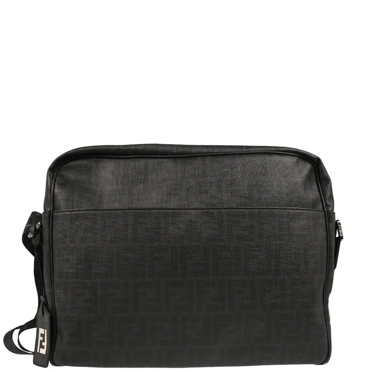 Fendi 2007 Black Zucca Messenger Bag