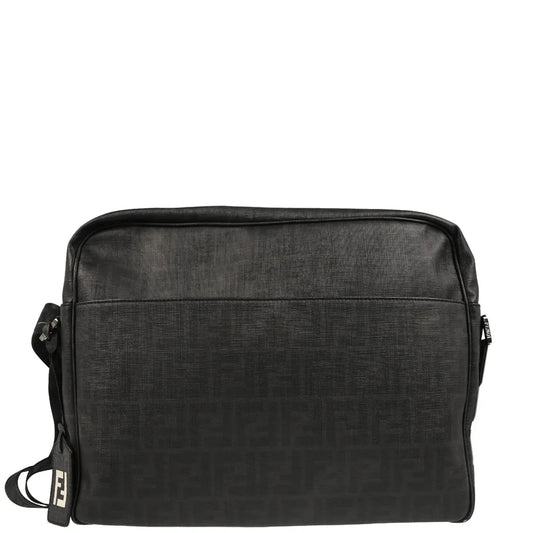 Fendi 2007 Black Zucca Messenger Bag