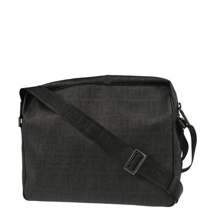 Fendi 2007 Black Zucca Messenger Bag