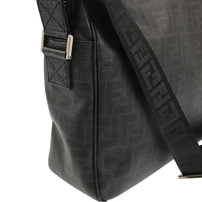 Fendi 2007 Black Zucca Messenger Bag