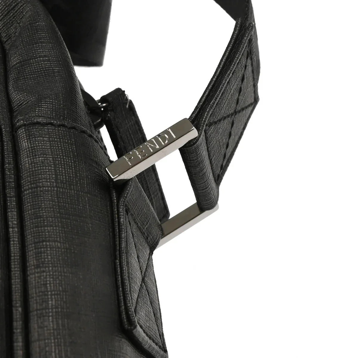 Fendi 2007 Black Zucca Messenger Bag