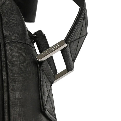 Fendi 2007 Black Zucca Messenger Bag