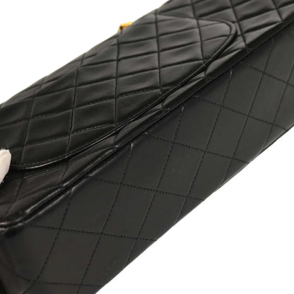 Chanel 1994-1996 Black Lambskin Small Classic Double Flap Shoulder Bag